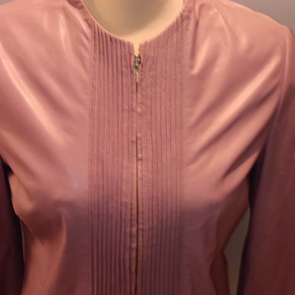 Armani Collezioni lilac lambskin jacket - Picture 2 of 9